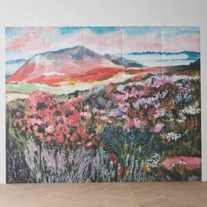Anthropologie Louise Mural Wallpaper Floral Wildflower Mountain Landscape NEW
